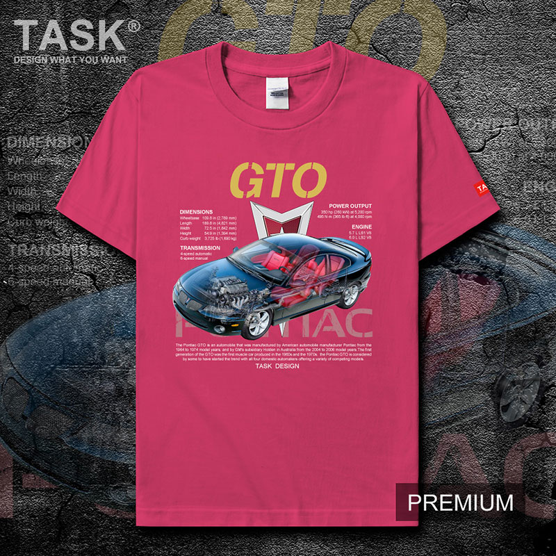 Mỹ xe thể thao xe cơ bắp xe TASK Pontiac GTO cao-powered ngắn tay áo thun nam và mùa hè áo khoác phụ nữ