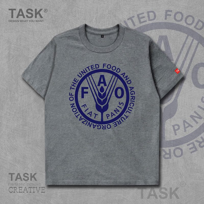 TASK FAO FAO QUỐC TẾ CƠ QUAN LOGO ngắn tay T-shirt MENS VÀ NỮ HÈ Casual TREND TOP