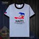 TASK Haiti Quốc Bản đồ Creative bông ngắn tay áo thun nam và nữ Casual thể thao Half-Sleeve Summer 50