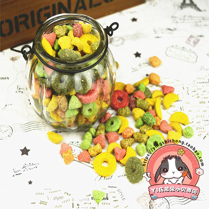 Hot sell full 5 delivery 1 Integrated grinding grass ring Increase coarse fiber Rabbit Pet Rabbit Grindal Zero Food 100g