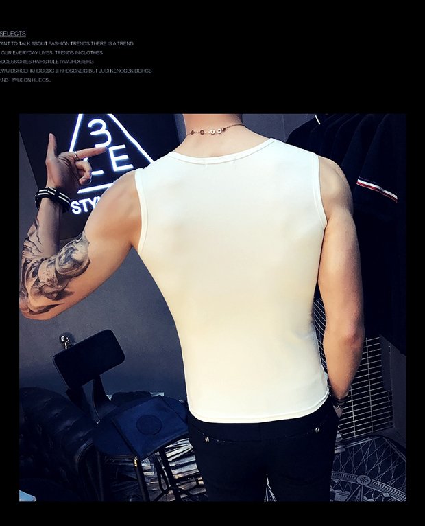 Mùa hè in vest mồ hôi nam phiên bản Hàn Quốc của loại áo thun tự co giãn bó sát vest thể thao thanh niên thủy triều áo thể dục chấm com