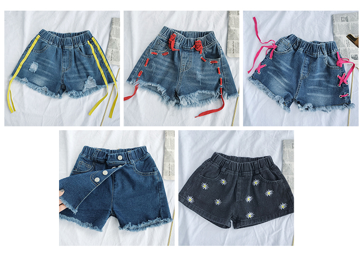 Trẻ em mặc 2018 mùa hè mới cô gái denim quần short trẻ em Hàn Quốc quần trẻ em thời trang mặc quần nóng phụ nữ