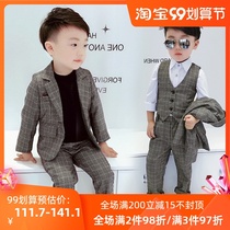 Boys suit suit suit summer three-piece foreign childrens performance dress piano performance boy boy British fashion handsome