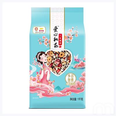 Golden Dragon Fish Mixed Grain Eight-Treasure Porridge, Love Peach Blossom Eight-Treasure Porridge Ingredients 1 kilogram: Yellow millet, red adzuki beans, Oats, Black