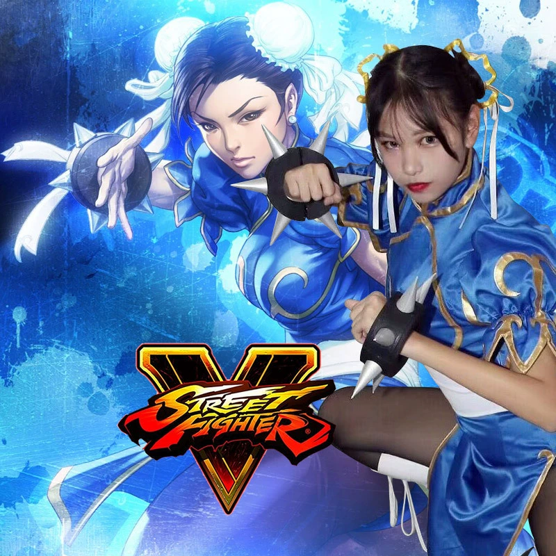 Trò chơi anime Street Fighter COSPLAY quần áo đầy đủ của phụ nữ sườn xám sexy Chunli COS quần áo quần áo váy ngắn - Cosplay