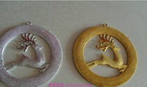 Double sided Christmas bell Bell Hanging accessories Wide side Plated Christmas Deer Ring Cirque Cirque 10 5 cm#6972