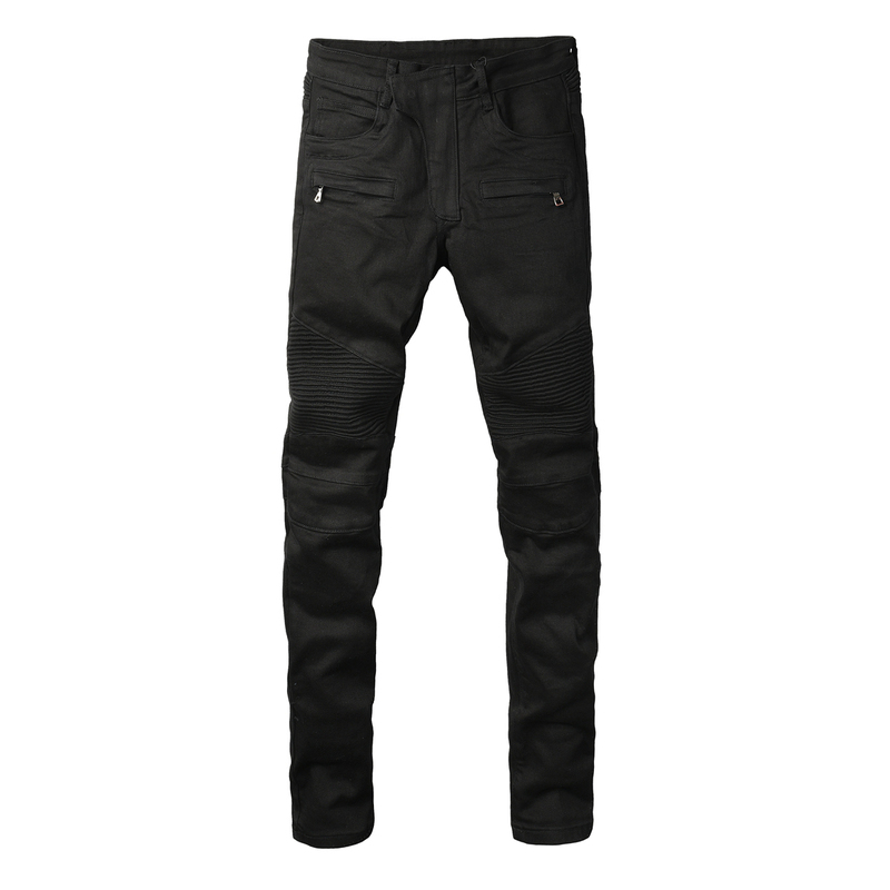 Jeans American High Street Basic Ripped Distressed Patchwork Slim Fit Long Pants Tight High Street Skinny Men's Denim Pants