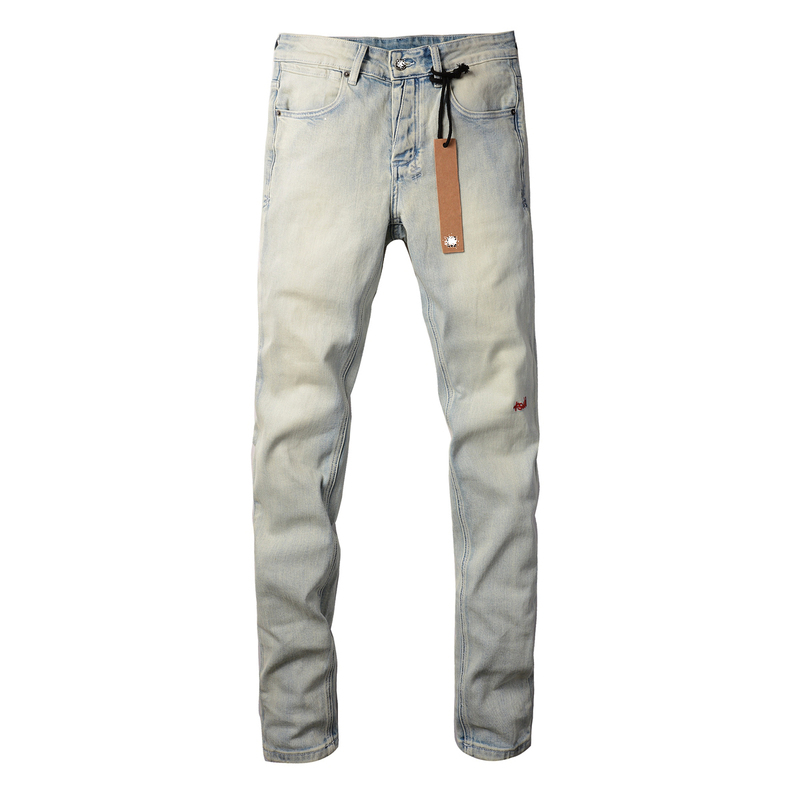 Kus Jeans American High Street Basic Light-Colored Distressed Slim-Fit Long Pants Tight High Street Skinny Men's Jeans