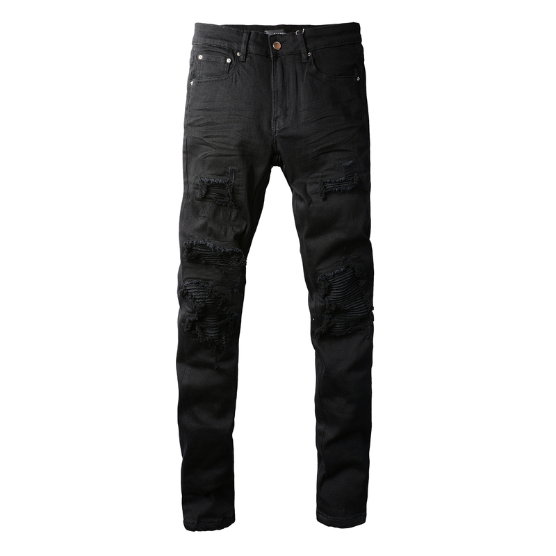 Amr Jeans Amr Pants Torn Jeans High Street Ripped Skinny Black Jeans