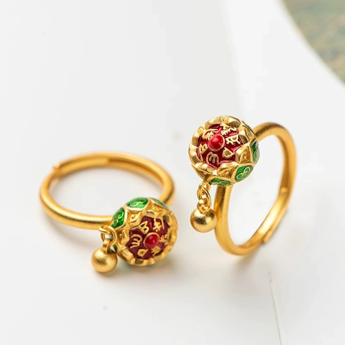 Когда персонаж Lotus Six вращается на кольцо, запустите кольцо эмалевой эмали нации, жареный синий Jingtai Blue