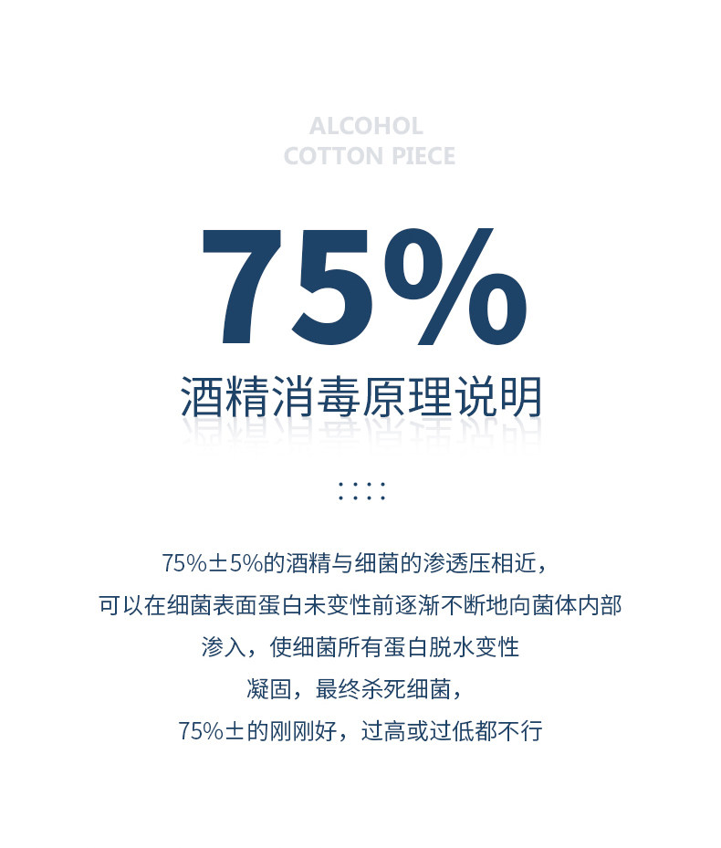 【中国直邮】蓓安适 酒精棉片 6*6cm 100片/盒 75度乙醇消毒