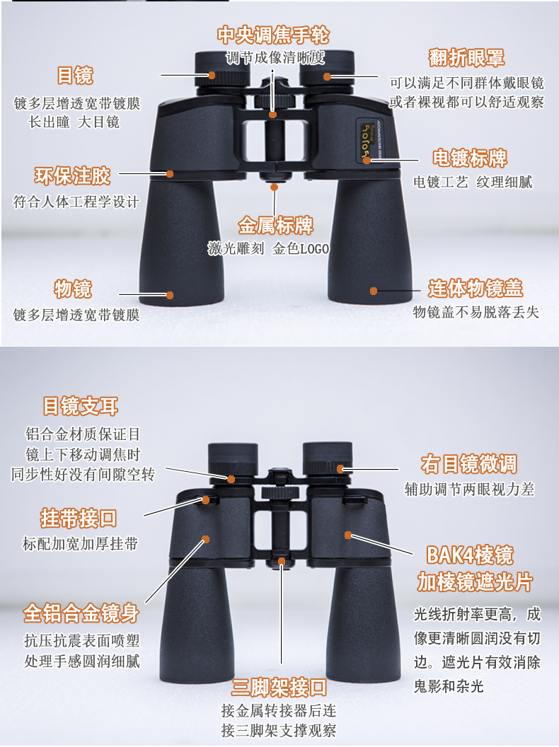 Ống nhòm không thấm nước chứa đầy nitơ 8/10/12 lần tầm nhìn ban đêm độ nét cao ngoài trời trẻ em chặn quạt săn bắn - Kính viễn vọng / Kính / Kính ngoài trời ống nhòm giá rẻ