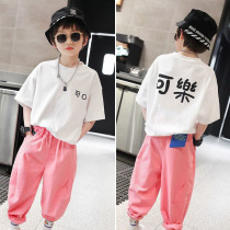 Tide card 2021 new summer clothes boy Han version loose half sleeve pure cotton short sleeve T-shirt child boy foreign air blouse