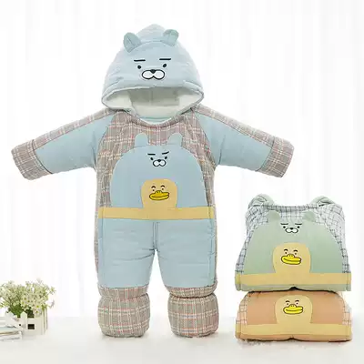 Baby winter clothes thickened warm jumpsuit baby clothes out of the clothes