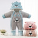 Baby winter outing clothes, baby thickened warm jumpsuit, pure cotton clothes, foot wrap, newborn hug quilt