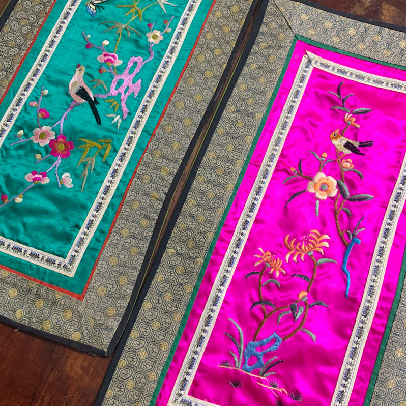 Old Beijing Embroidered Mat Handmade Real Silk Embroidery Flower Bird Pattern Outlet China Wind Gift Tea Room Decorated Mat-Taobao