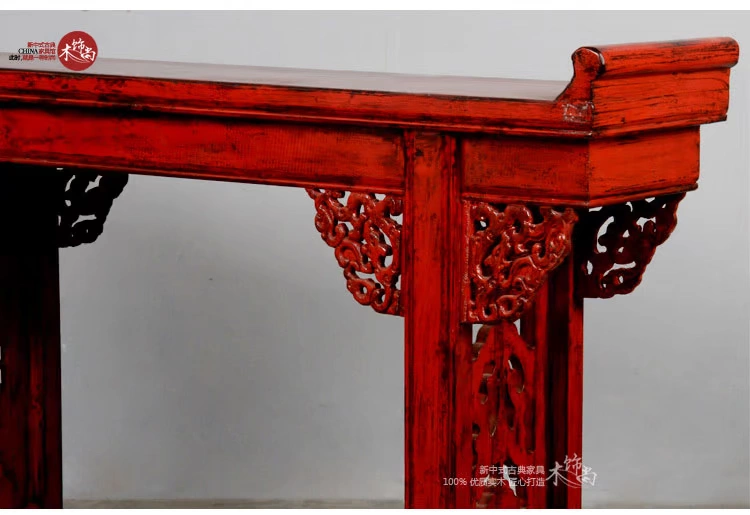 Mới Trung Quốc ngồi xổm trường hợp đầu chạm khắc rỗng hiên bàn màu đỏ cho bàn thật bàn gỗ nội thất cũ - Bàn / Bàn