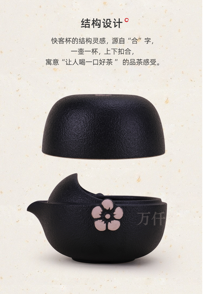 Thousands of thousand hall tea cup to crack a teapot travel kunfu tea at the tea taking ceramics with female household name plum guest