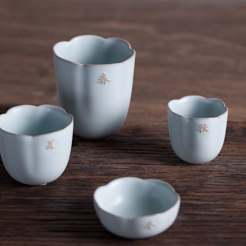 Thousands of thousand hall office cup creative glass ceramic cups household masters cup children kung fu tea cup of the four seasons