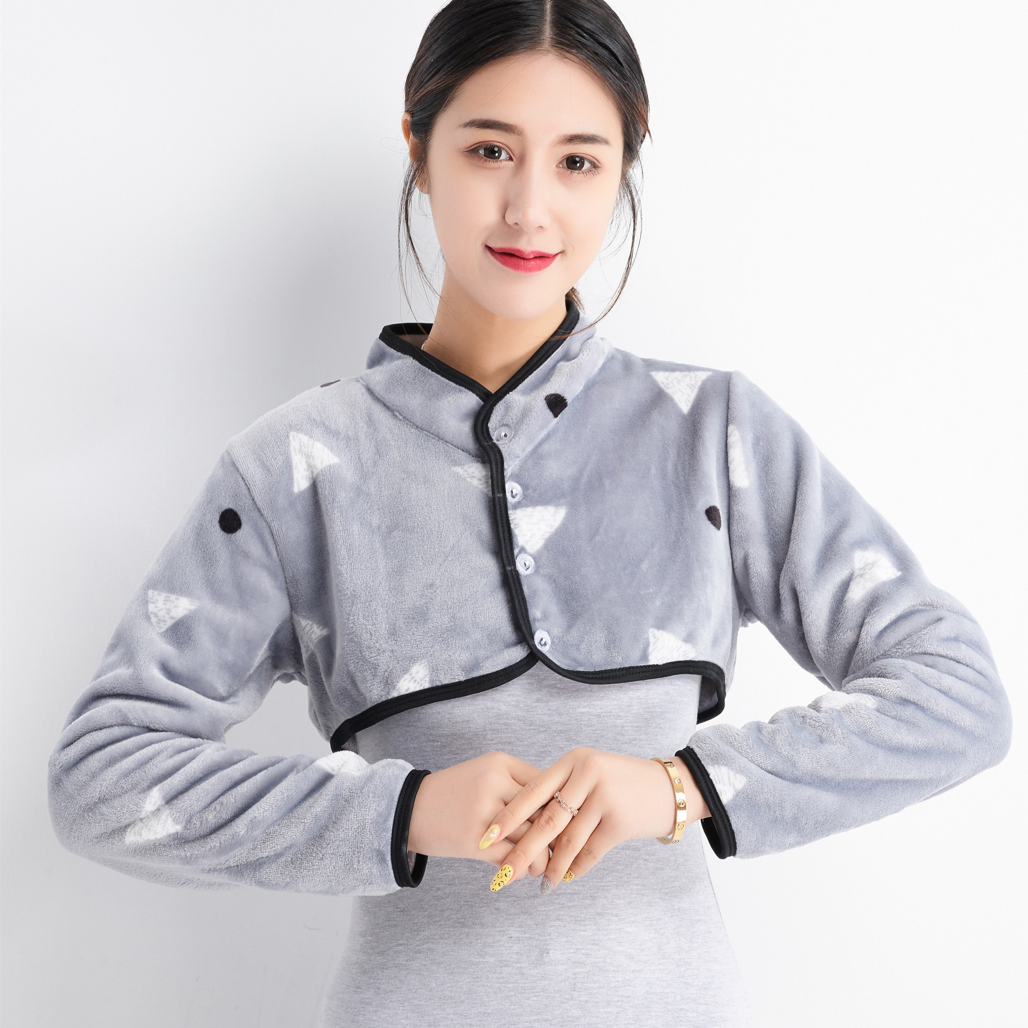 Fall and Winter Franmere Long sleeve warm female shoulder guard middle-aged sleeping and anti-cold protection cervical shoulder