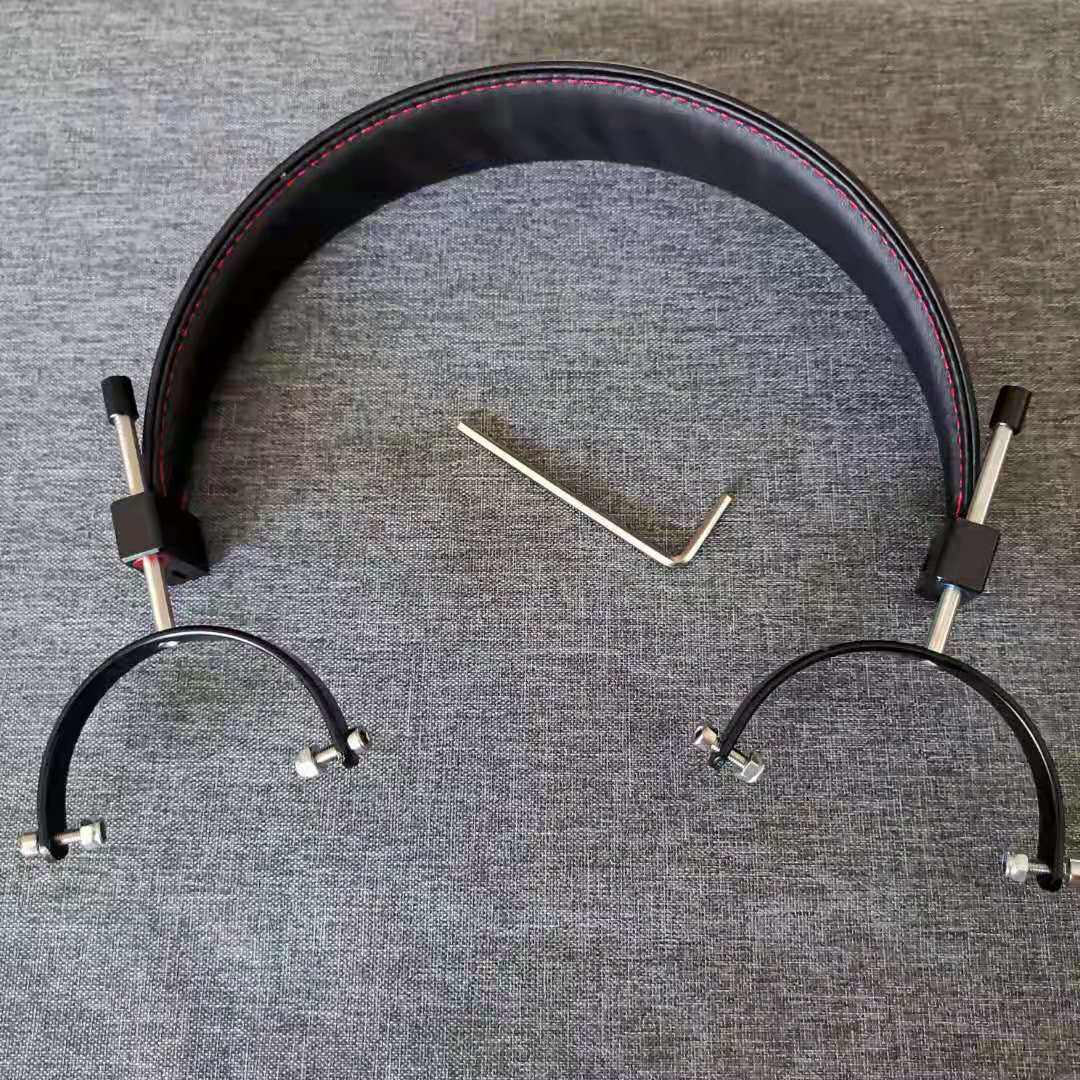 Head-wearing headphone repair headbeam replacement repairing stainless steel head-beam complete pu leather opening 64mm cow leather