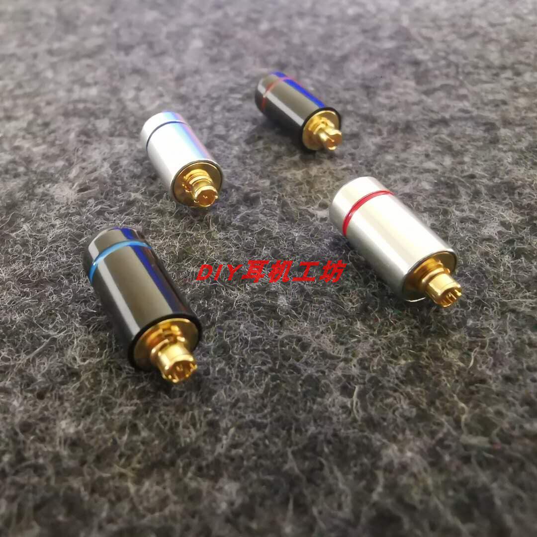 Expanded MMCX standard pin male Shure metal sterling copper gold plated headphone plug Carbon fiber burst pin