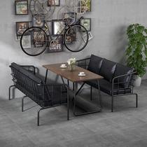 Retro industrial style restaurant deck sofa table and chair combination casual restaurant Cafe Bar 1DEC-2022