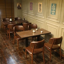 New cafe table and chair Tea restaurant Western restaurant Lounge bar Hotel Dessert shop Milk tea shop Table and chair combination