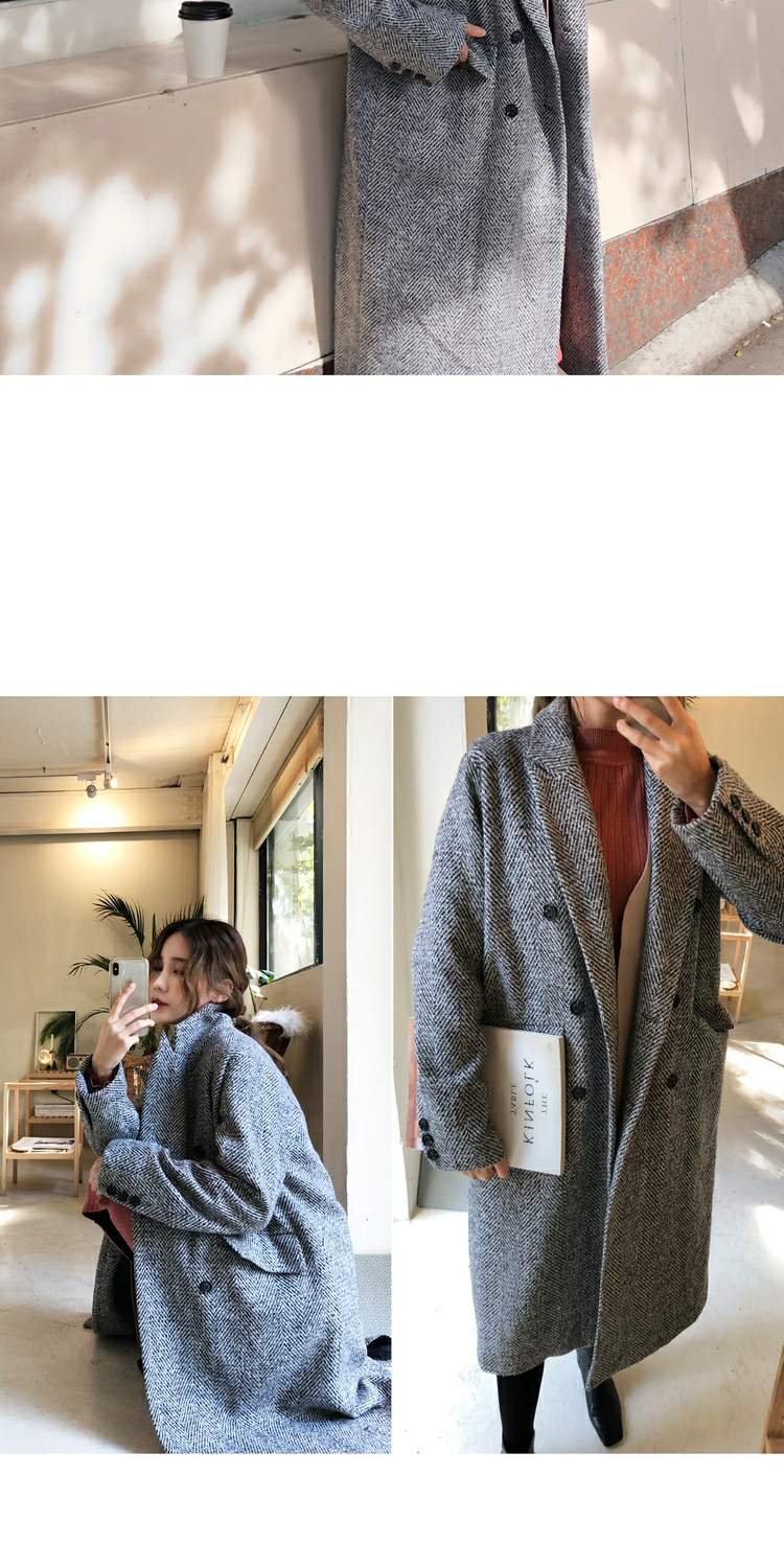 Thu đông 2018 mới của phụ nữ Hàn Quốc mua cherryville phiên bản Hàn Quốc của áo khoác len dài - Áo Hàn Quốc vest dạ nữ