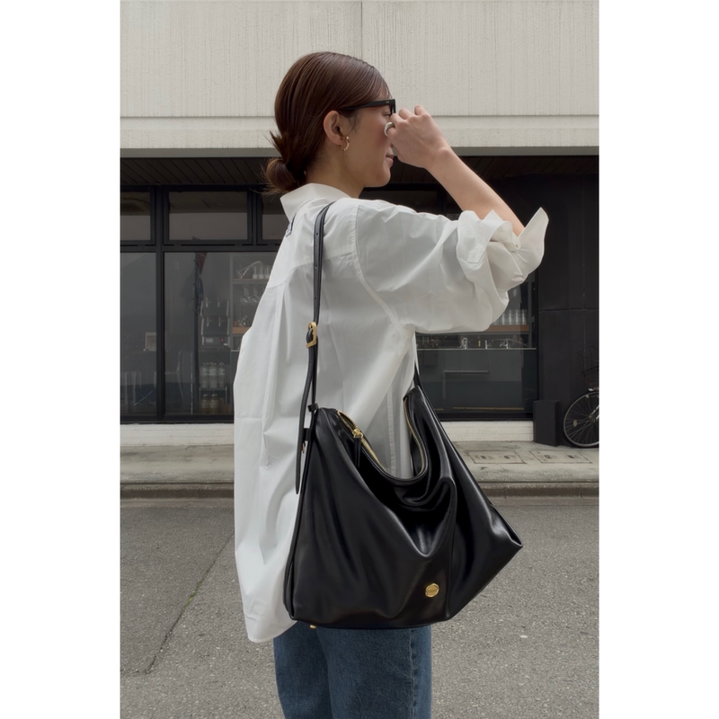 Original] Korean Raw Material Leme Imported Top-Grain Oil Wax Cowhide Single-Shoulder Crossbody Underarm Hobo Classic Hobo Bag