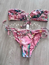 Solitary Toulon Aussie Home Real Meta Lotus Leaf Lace Printed Lace Beach Resort Bikini Split Swimsuit