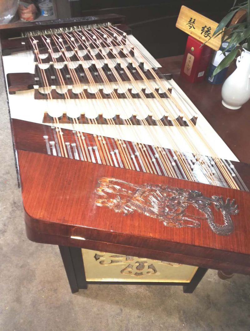 Musen musical instrument Guangzhou rosewood wood carving five-yard ten-tone Yangqin 12 well-tempered Lingnan wind Yangqin popularity