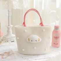 Teenage Girl Hearts Wheat Genie Cartoon Hairy Bags Cute Teenage Hearts Plush Hands Carry Bags 100 Hitch Handbag Lunch Bag