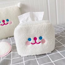 Paper towels Korean family laughing face paper towels Plush Paper Towels Home car Living room Cartoon Girl Hearts Square drawing paper cover