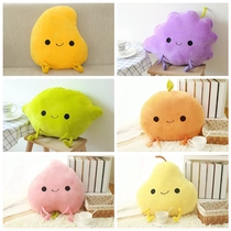 Korean cute fruit pillow Lemon grape mango pear Peach Orange cartoon expression plush pillow woman
