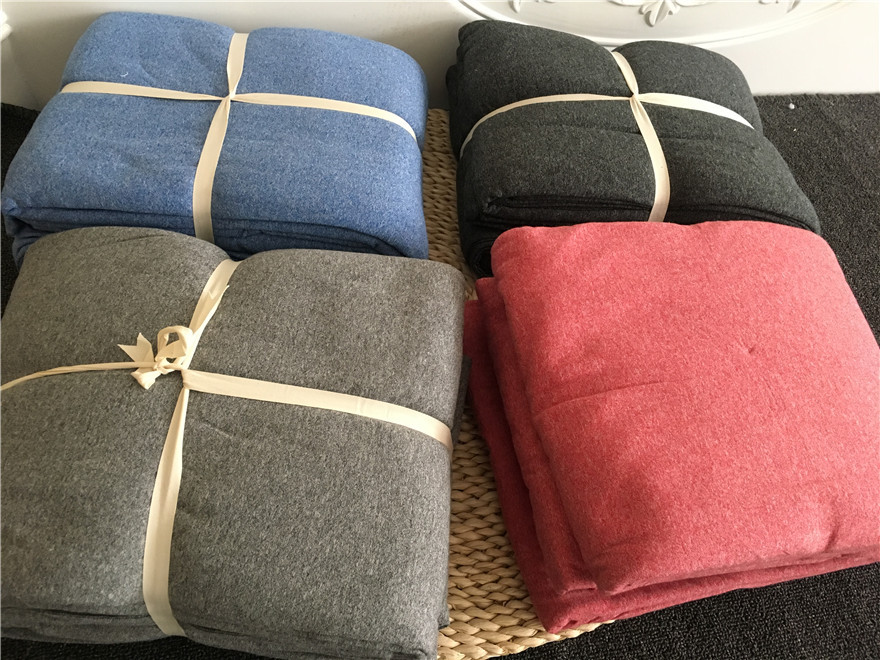 Foreign trade autumn and winter soft pure cotton knitted cotton quilts with single piece double bed Bamboo Hat 1 5 1 8 m Bed Nude Sleep Bed