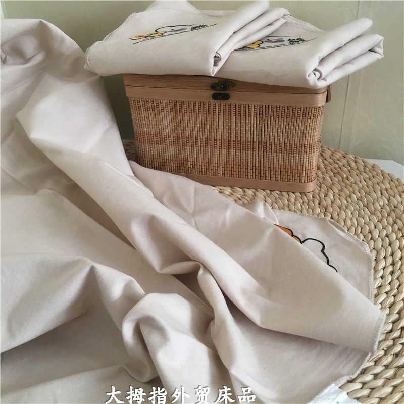Foreign trade original dan cotton color cotton children's sheet embroidery bear bamboo cotton fiber baby sweat sleeping list 75 * 123