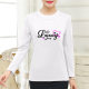 Middle-aged and elderly mothers pure cotton long-sleeved T-shirt women's spring and autumn new half-high collar loose women's tops bottoming shirt autumn clothes