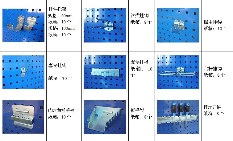 Kìm móc treo tấm vật liệu giá phụ kiện vuông lỗ tấm móc công cụ lưu trữ giá khuyến mãi - Phần cứng cơ khí