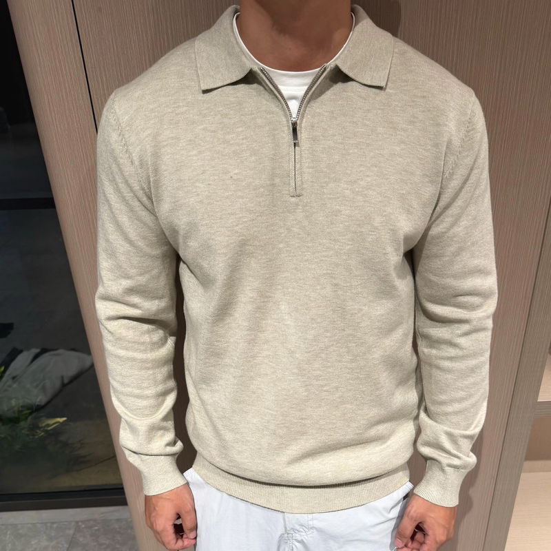 Half-Zip Lapel Knit Polo Shirt for Men, Trendy American Style Slim-Fit Long-Sleeve Sweatshirt, Casual Workwear Polo Collar Wool Sweater Half-Zip Lapel Knit Polo Shirt for Men, Trendy American Style Slim-Fit Long-Sleeve Sweatshirt, Casual Workwear Polo Collar Wool Sweater