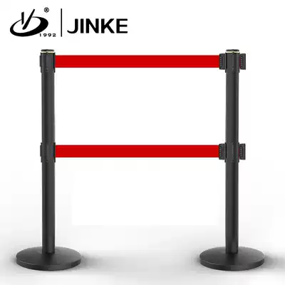 Jinke double-layer stainless steel one-meter line warning isolation line with column thickened telescopic 5-meter queuing guardrail fence