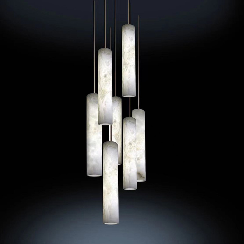 现代全铜云石楼梯长吊灯适合哪些装修风格？打造2026轻奢潮流亮点