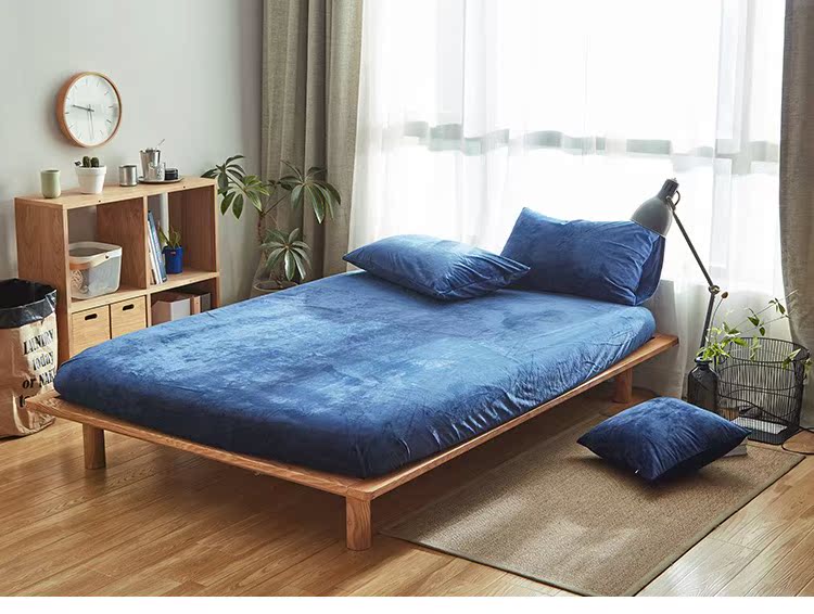 Giường flannel Nhật Bản, một mảnh nhung dày 180 * 200cm mùa thu và mùa đông ấm áp chống tĩnh điện 1 m 8 trải giường ga giường chun
