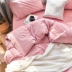 rửa Nhật siêu comforter mềm đặt một mảnh duy nhất của màu sắc rắn bông kẻ sọc bông chăn đơn hoặc kép 180x200x230 - Quilt Covers chăn drap Quilt Covers