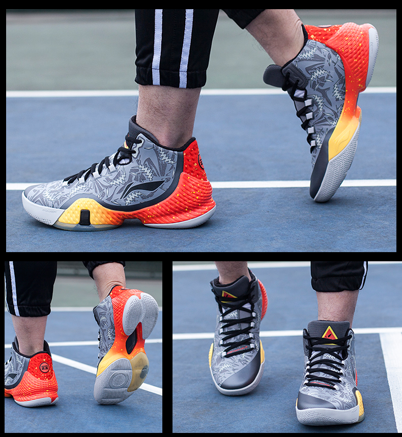 Li Ning giày bóng rổ 2018 nam cao-top thở cạnh tranh tím sneakers tăng ngoài trời xi măng giày bóng rổ giày thể thao nam timan