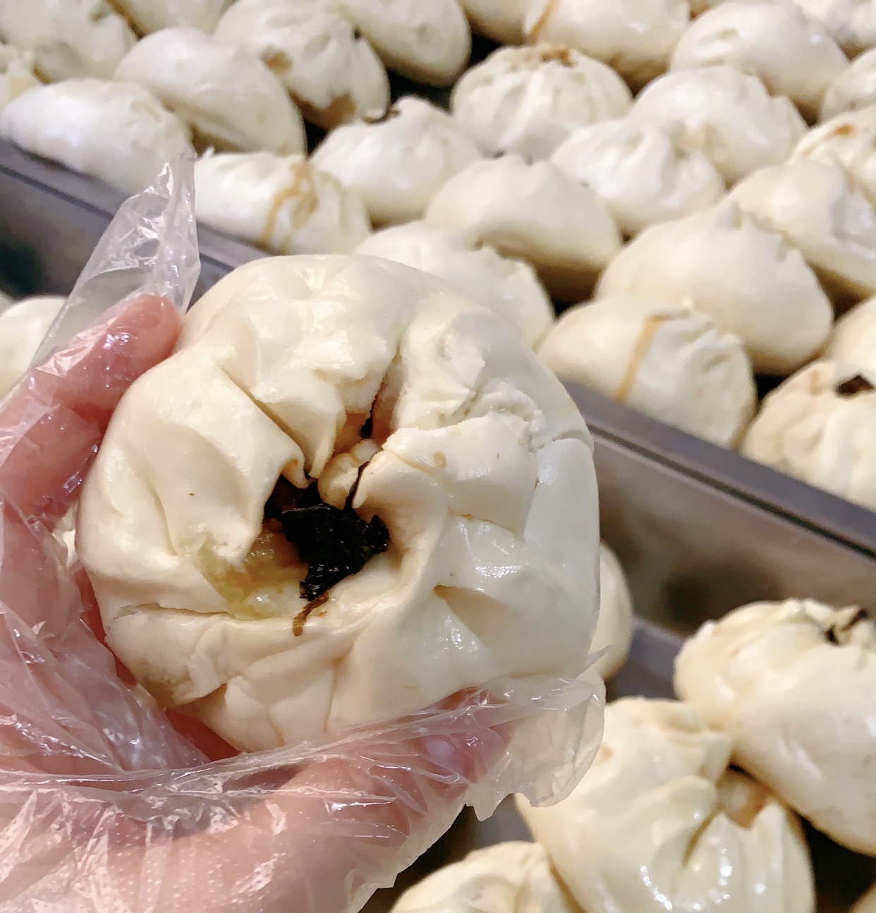 New pint 6 pieces Shunfeng Peipei Home Artisanal Purple Vegetable Meat Bag 6 Breakfast Refreshments Fujian Specie Snack