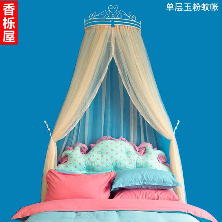 Princess Crown giường ren giường rèm gạc vòm lưới tòa án Hàn Quốc trang trí đám cưới rèm giường rèm ký túc xá