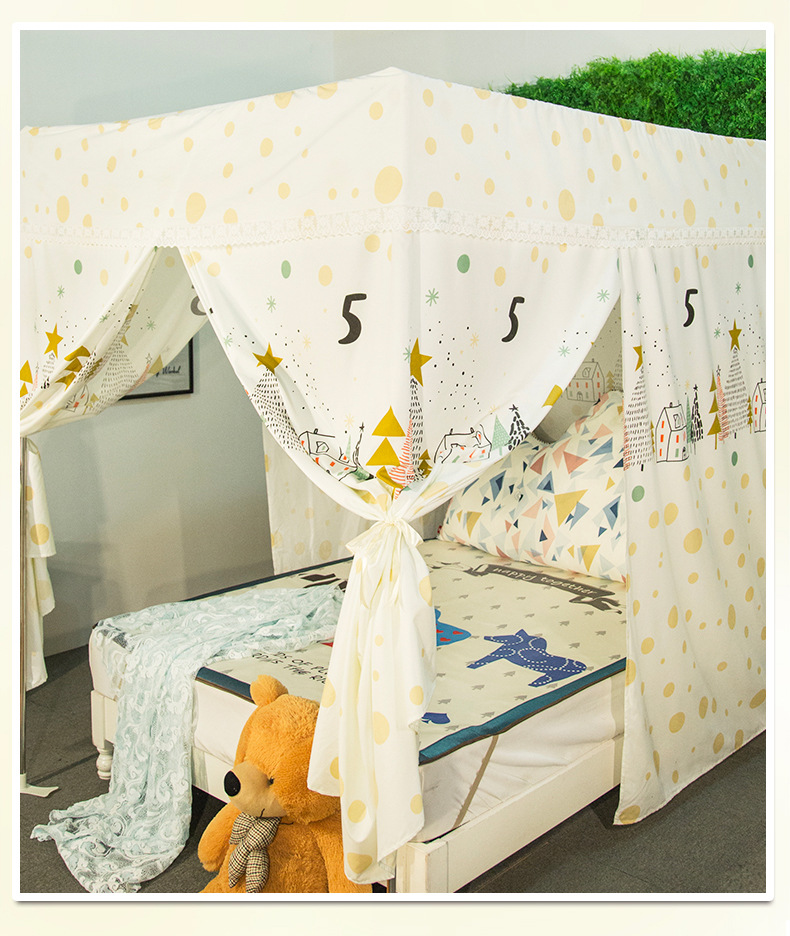 Hộ gia đình giường tầng loại windproof màn chống bụi giường rèm phân vùng kính chắn gió vải ấm muỗi net 3 mở cửa giường màng treo giường