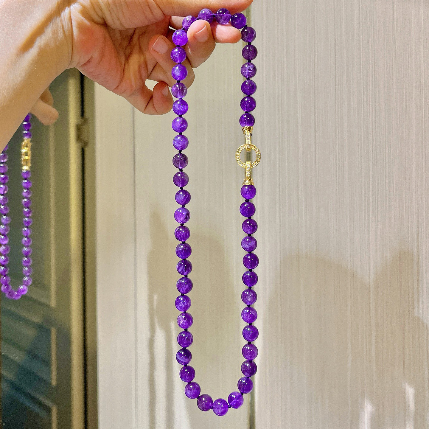 8mm天然乌拉圭紫水晶冰透项链：国风新中式设计，锁骨链的时尚与神秘！-颈饰-淘宝好物网