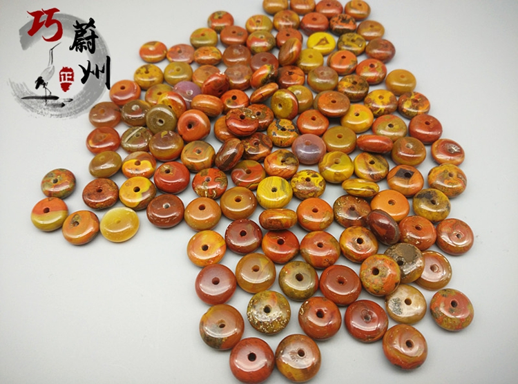 Natural fidelity special Xuanhua Shanggu Warring States red Agate spacer abacus beads Wen play diy bead spacer gasket